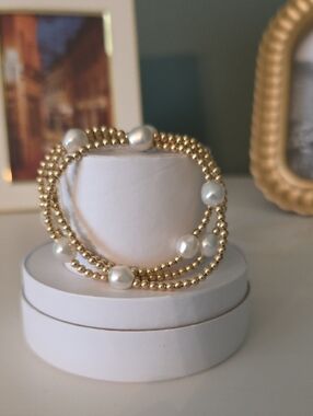 ENewton Gold Pearl Multi-Strand Bracelet